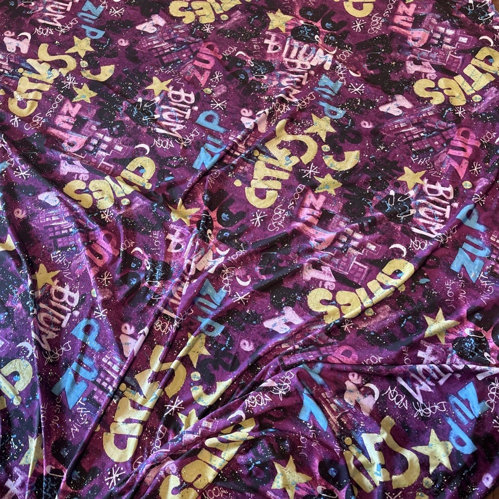 Abstract Graffiti Spandex Fabric 4 Way Stretch Swimwear 2 Yards 60" W Heavy